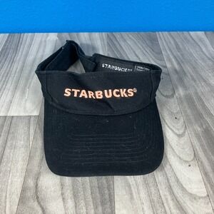 Starbucks Employee Barista Black Visor Unisex Adjustable Strapback Hat Cap